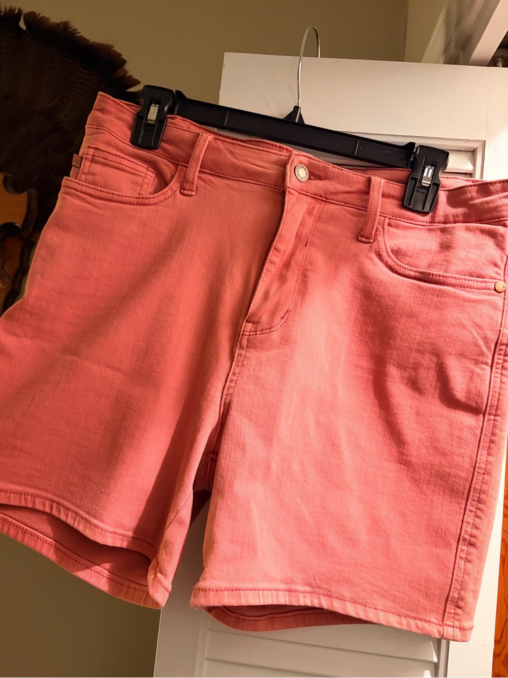 Judy Blue Coral-Rose Denim Shorts